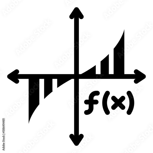 Graph function for Calculus glyph icon