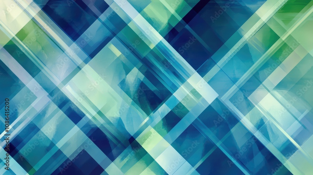 Abstract pattern with intersecting lines forming diamond shapes, in shades of blue and green for a sleek feel Abstract pattern with intersecting lines forming diamond shapes, in shades of blue and green for a sleek feel