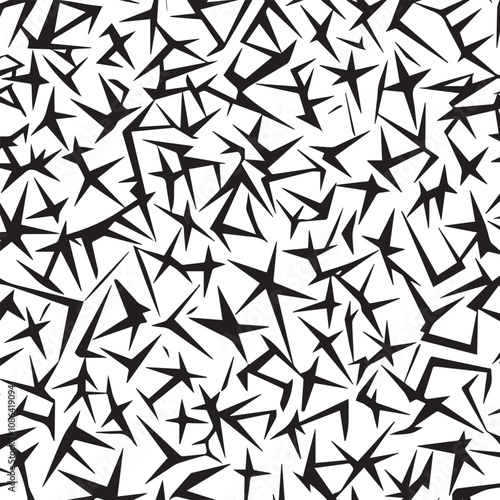 Abstract Black Thorn Pattern
