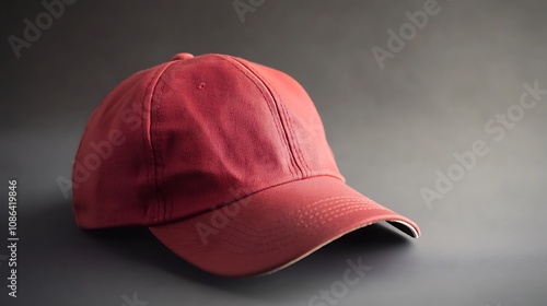 Wallpaper Mural Red Baseball Cap on Gray Background: Fashion and Style Torontodigital.ca