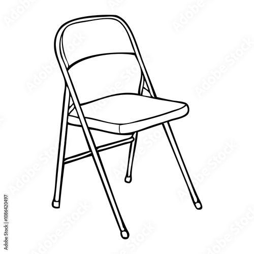 folding chair sketch vector illustration