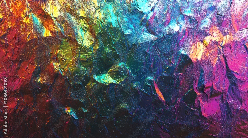 Naklejka premium Holographic rainbow foil iridescent texture abstract hologram background