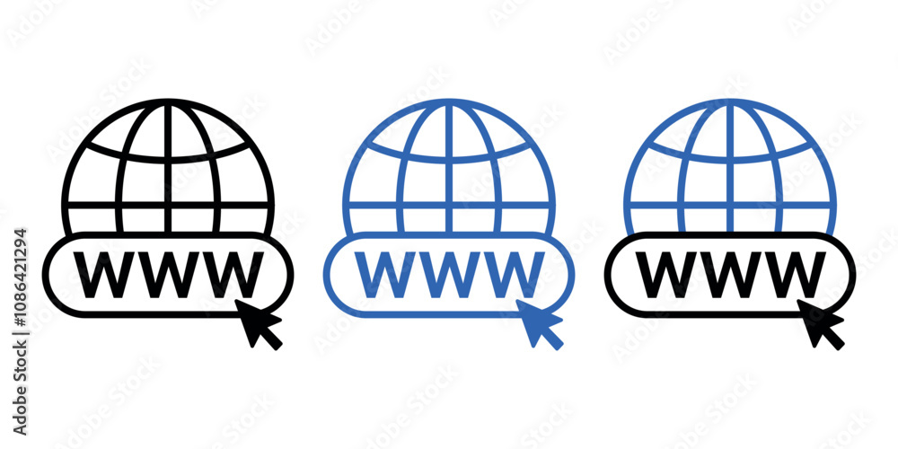 Fototapeta premium collection of simple internet browser icons