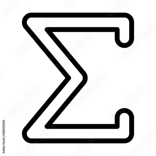 Summation symbol outline icon