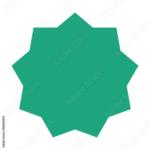 green stamp geometric shape