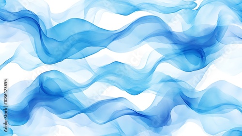 Abstract Blue Smoke Waves Digital Illustration AI Generated