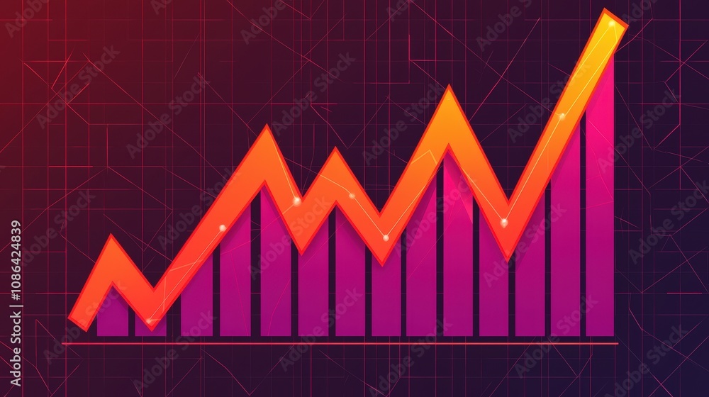 Fototapeta premium Upward Trend Graph SEO Success Growth Chart Digital Marketing