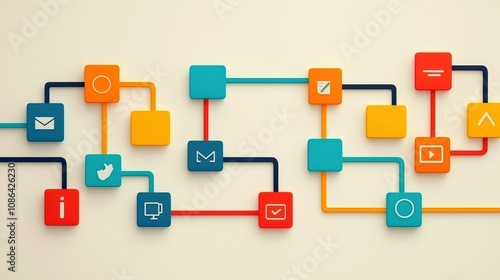 Colorful Infographic SEO Strategy Keywords Research Analysis Implementation Tracking