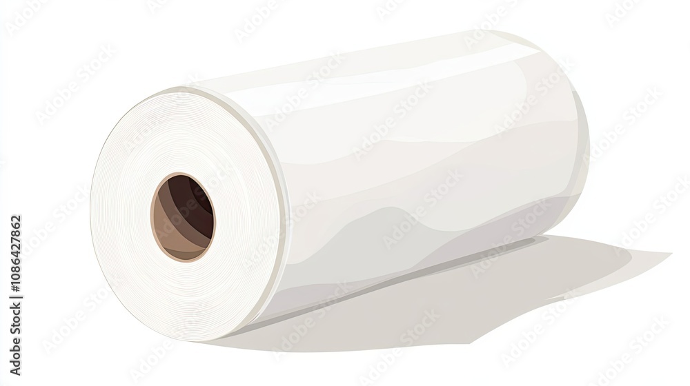A Rolled Up White Sheet of Paper with a Brown Core A Rolled Up White Sheet of Paper with a Brown Core