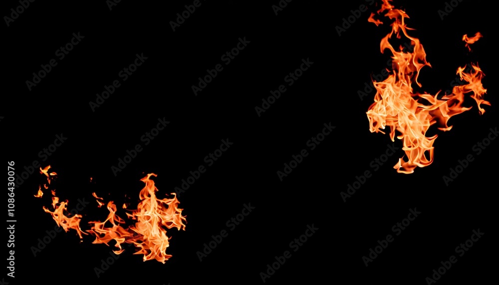 Flame texture on a black background, exhibiting heat and motion. Flame texture on a black background, exhibiting heat and motion.