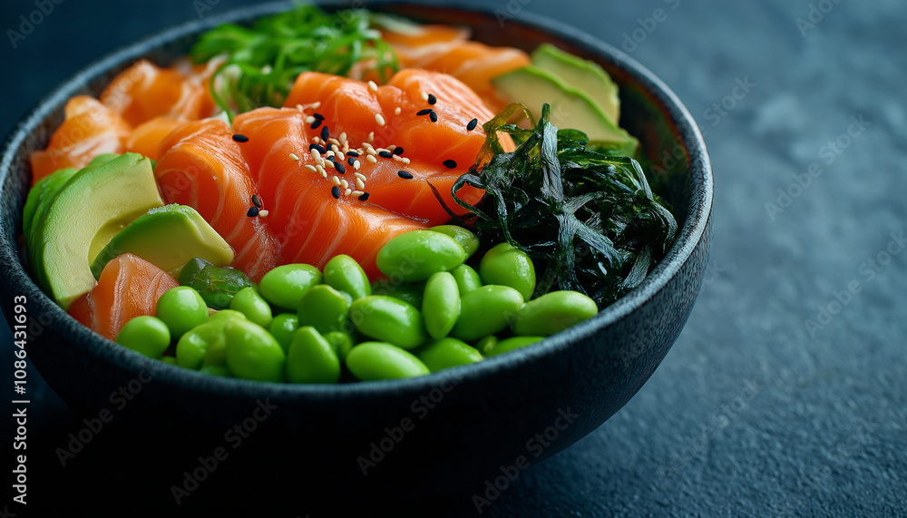 Poke Bowl with Salmon and Avocado Poke Bowl with Salmon and Avocado