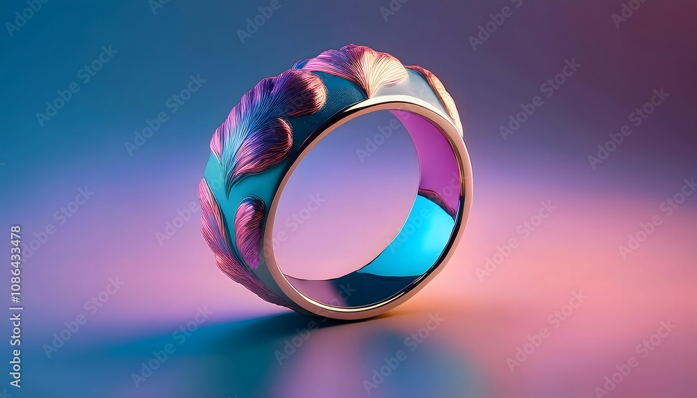 Adjustable ring with abstract shapes, art deco influence, 3D illustration. ring jewelry, trendy, aesthetic. Adjustable ring with abstract shapes, art deco influence, 3D illustration. ring jewelry, trendy, aesthetic.