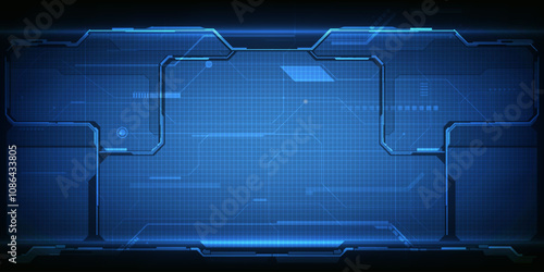 Futuristic frame,screen,panels,border and windows for head up display or dashboard control and technology background.Future sci fi tech style design concepts.Vector illustrations.
