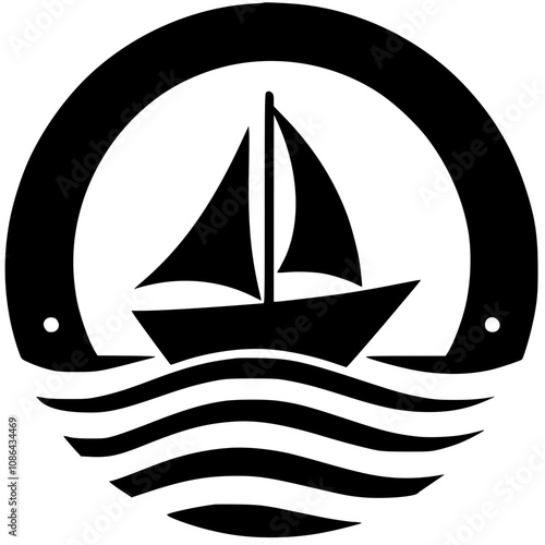 Boat logo silhouette