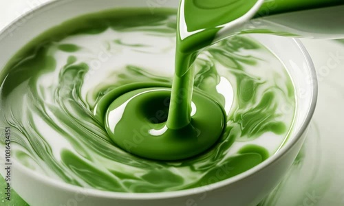 Wallpaper Mural Pouring a Smooth, Green Matcha Latte Torontodigital.ca