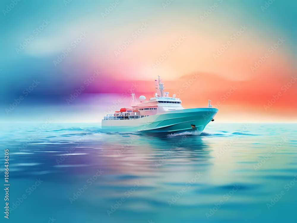 baground abstract sea colors blur with little modern ship baground abstract sea colors blur with little modern ship