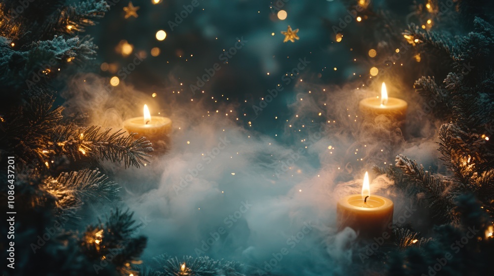 Naklejka premium Candles in the Fog