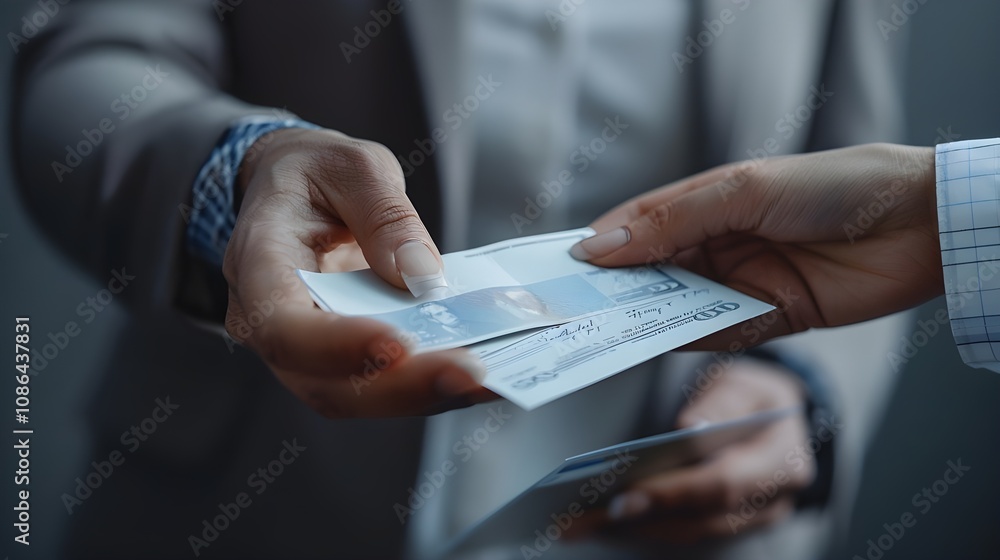 Businessman passing dollar banknotes to hand on chalkboard background. Salary concept