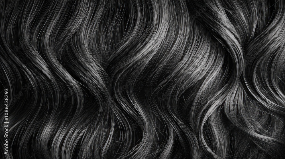 Luxurious Black Wavy Hair Beauty Salon Haircare Hairstyle Texture Background Luxurious Black Wavy Hair Beauty Salon Haircare Hairstyle Texture Background