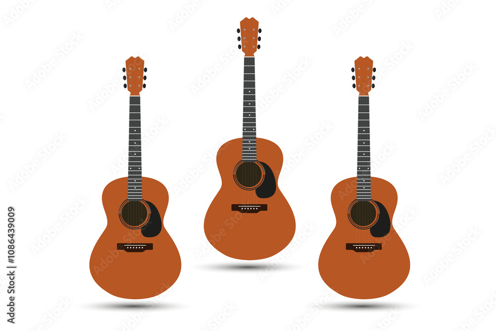 Fototapeta premium acoustic guitar isolated on white