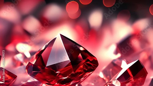 Discover the beauty of sparkling red gemstones in an enchanting display of color and brilliance