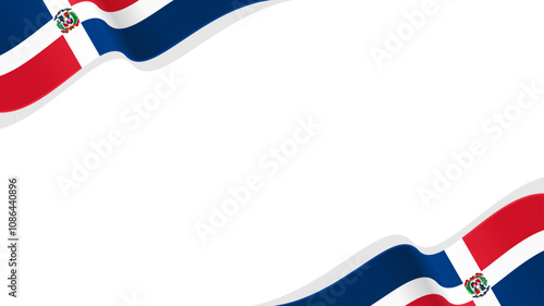 wavy dominican republic flag vector background with copy space for text.  national day photo