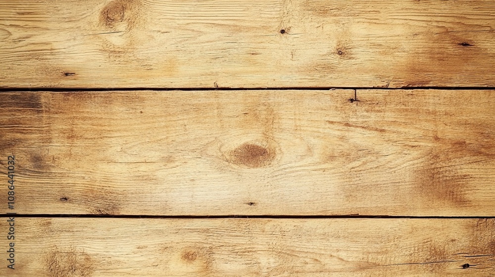 Fototapeta premium A close-up view of rustic wooden planks, showcasing natural texture and grain patterns.