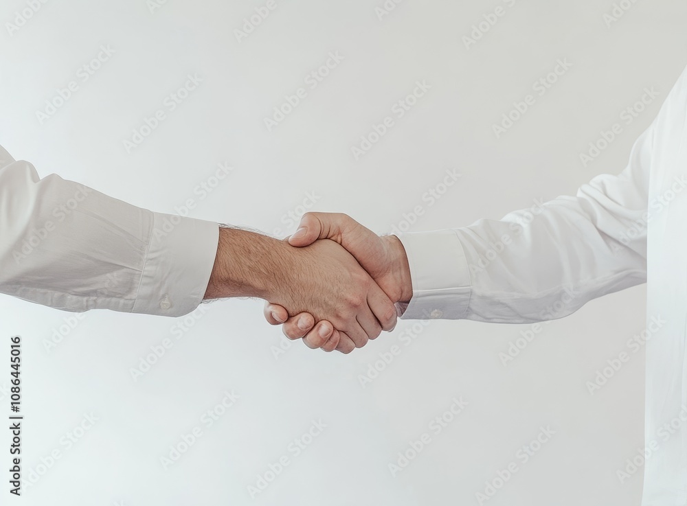 Two men shaking hands in a business agreement or deal. Two men shaking hands in a business agreement or deal.