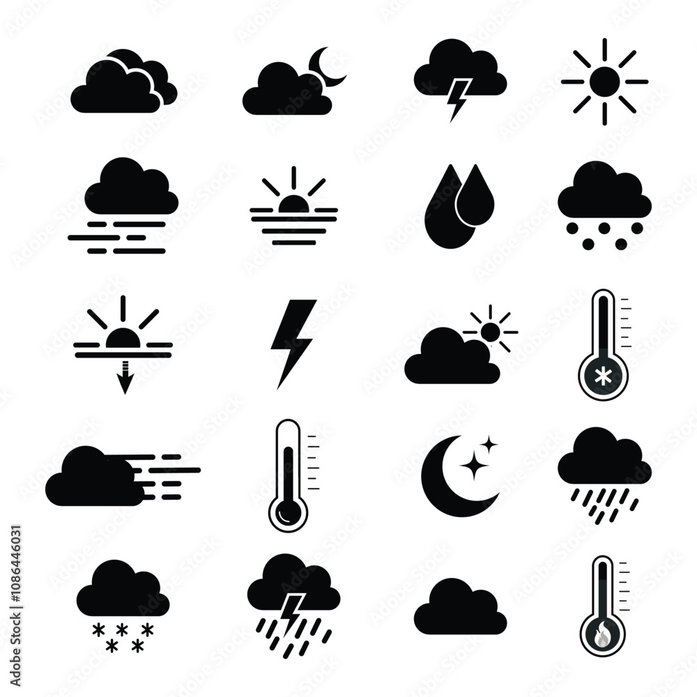 weather set vector design weather illustrations
weather set vector design weather illustrations