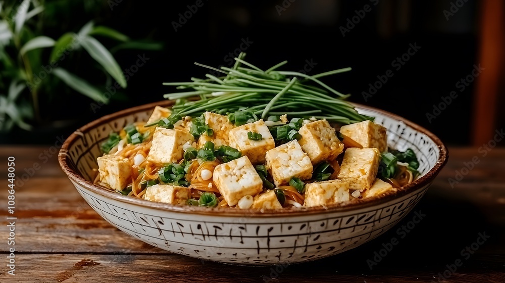 A Colorful Spread of Tasty Tofu Noodles Celebrating Fresh Ingredients and Culinary Artistry. Vegetarian or Vegan Ingredients Concept A Colorful Spread of Tasty Tofu Noodles Celebrating Fresh Ingredients and Culinary Artistry. Vegetarian or Vegan Ingredients Concept