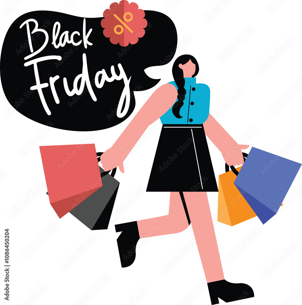 Exciting Black Friday Sale Shopping Cart and Discount Tags Exciting Black Friday Sale Shopping Cart and Discount Tags