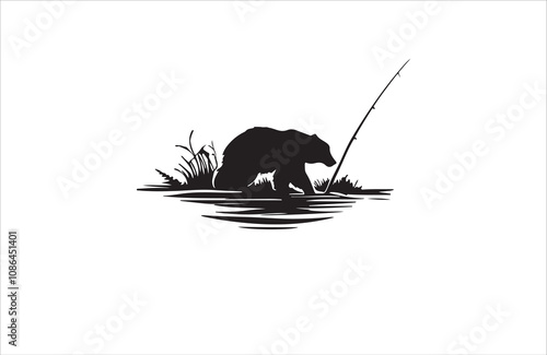  bear silhouette vector outline illustration logo
