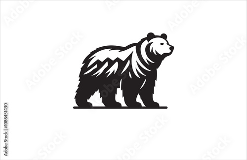  bear silhouette vector outline illustration logo