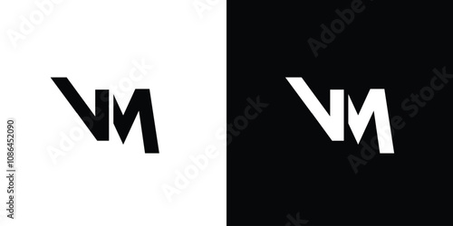 Photos Bold and modern initial VM  logo design