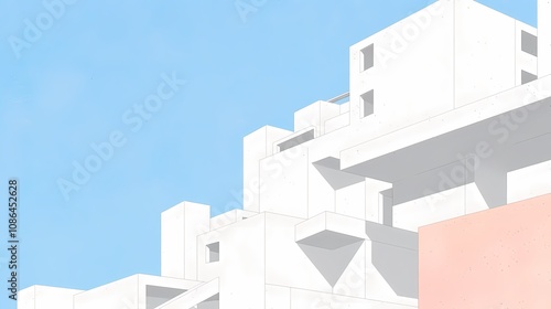 Retro pop art architecture geometric abstract illustration poster background