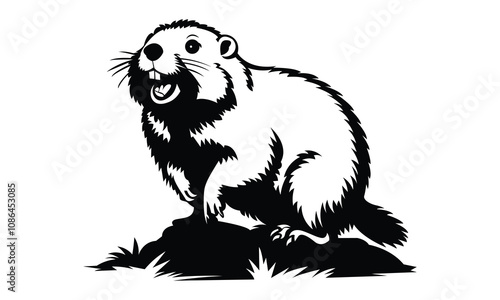 Funny Premium Groundhog Vector Design