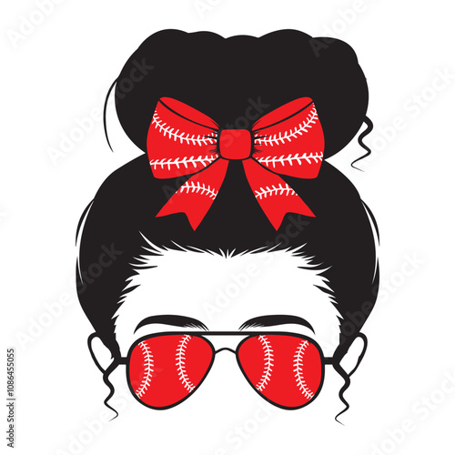 Messy Bun Mom Life Illustration Vector