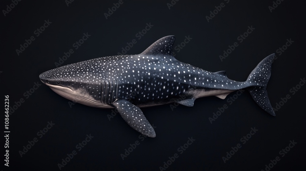 Fototapeta premium Majestic Whale Shark 3D Render Ocean Wildlife Marine Life Deep Sea