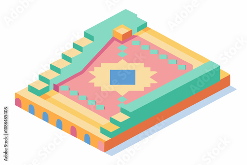 Prayer mat or rug icon flat design