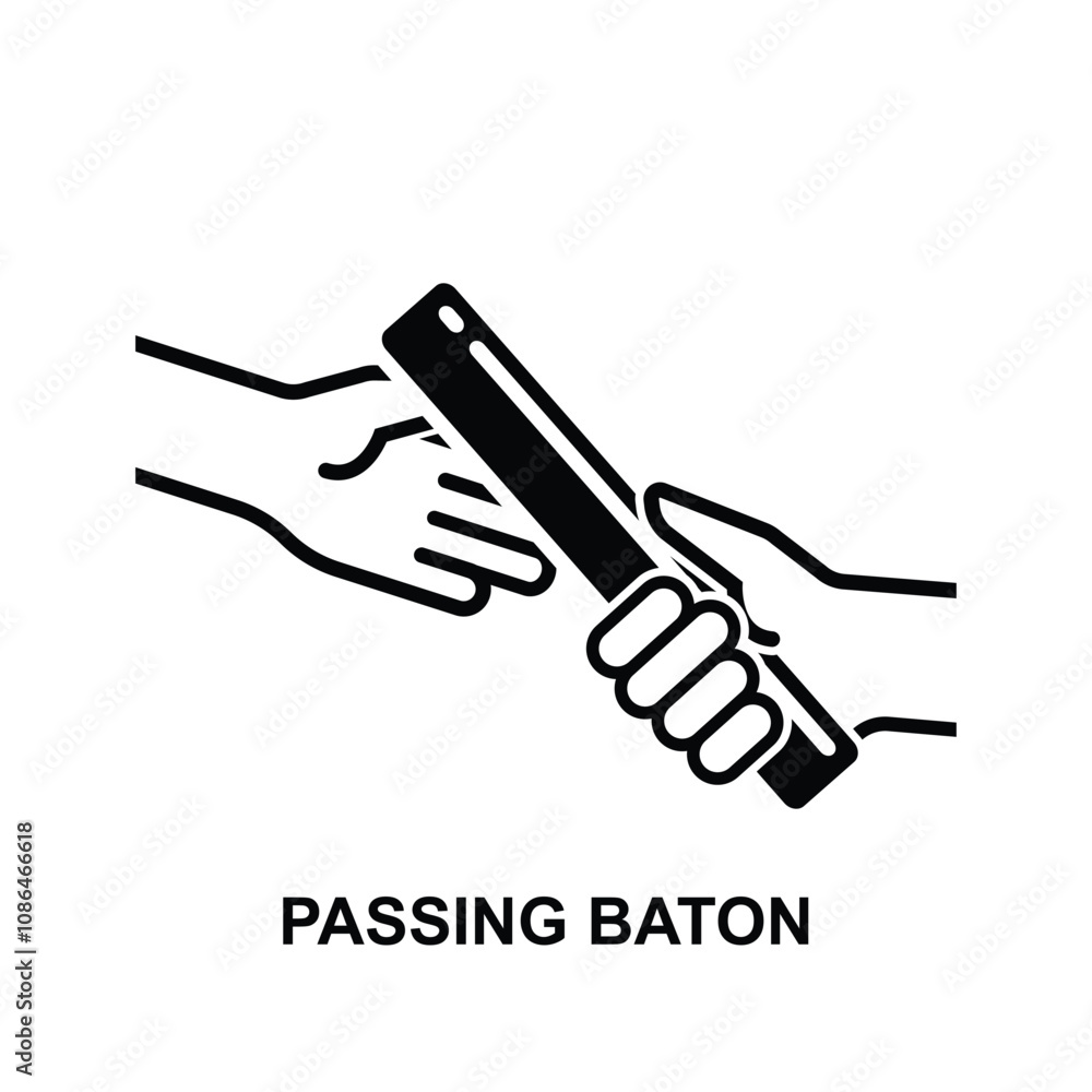 Passing the relay baton icon isolated on background vector illustration. Passing the relay baton icon isolated on background vector illustration.
