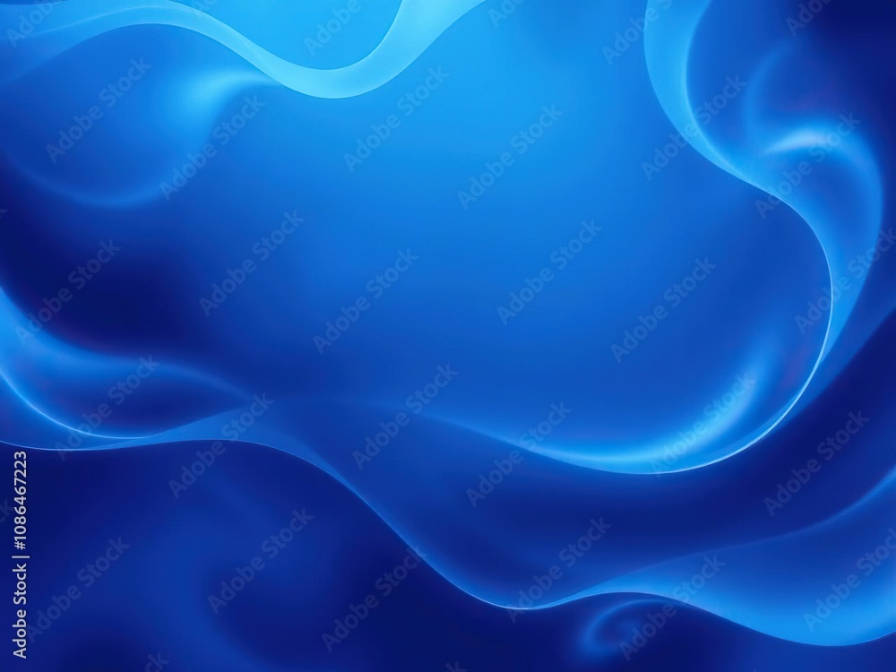 Naklejka premium Ethereal blue swirls with soft gradient transitions, calm and focused, peaceful ambiance