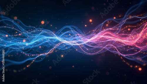 Ethereal Electric Synapses Firing in Vibrant Blues, Oranges, and Pinks
