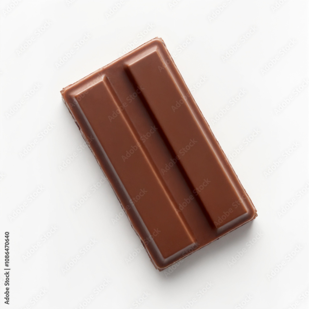 Chocolate bar with two segments on a light background Chocolate bar with two segments on a light background