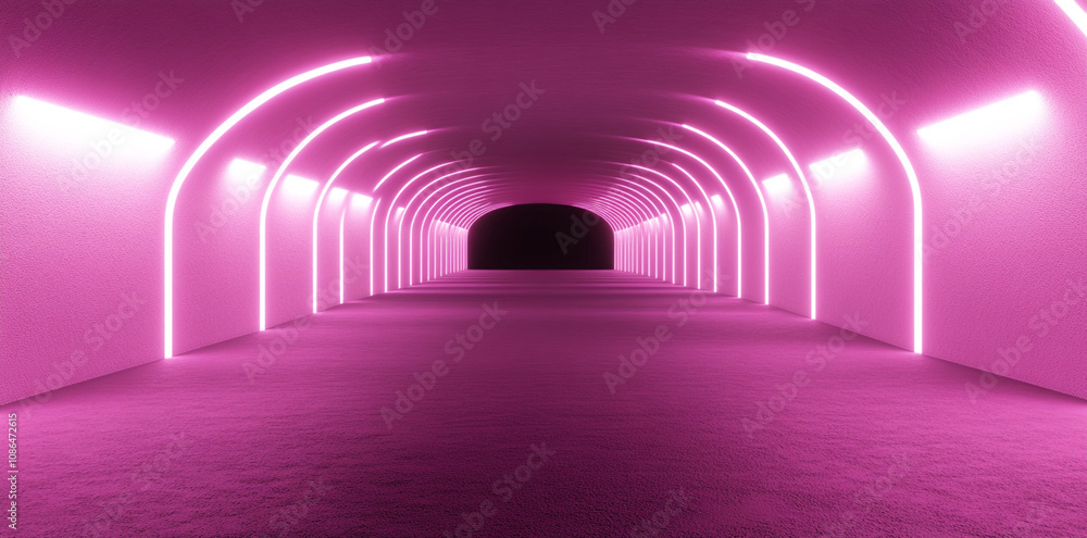 abstract tunnel with glowing pink lights creates futuristic atmosphere abstract tunnel with glowing pink lights creates futuristic atmosphere