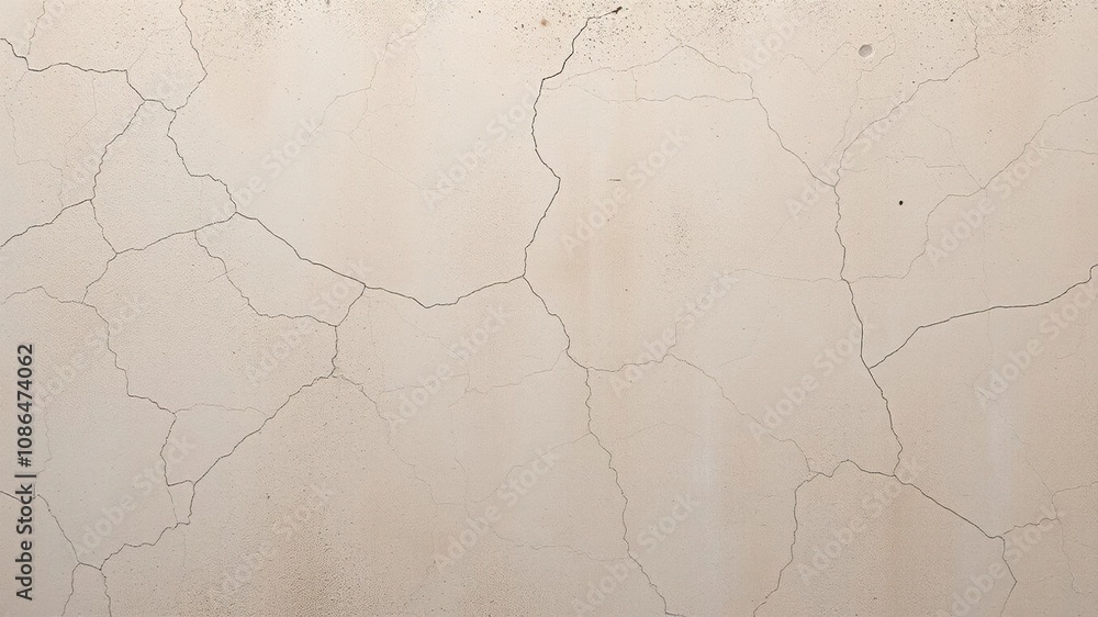 Overhead View of Plastered Wall with Cracks, uneven surface, cracked plaster