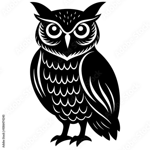 owl on white background