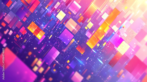 abstract futuristic background with colorful light rays and shapes