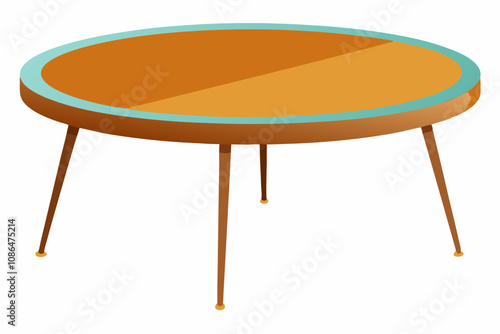 Citcular wooden table illustration vector on a white background