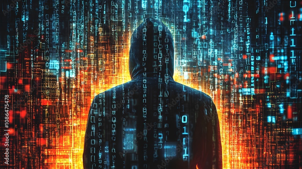 Digital intrusion hacker in cyber environment virtual landscape ...