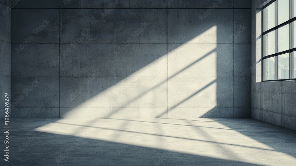 Sunlit Modern Concrete Room Interior Design Background Sunlit Modern Concrete Room Interior Design Background